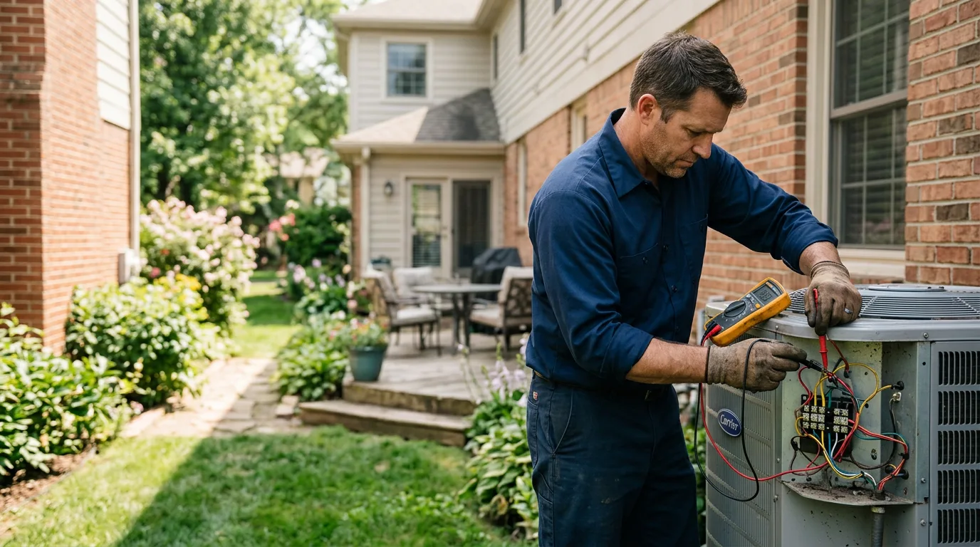 HVAC technician working near Red Rock, OK
